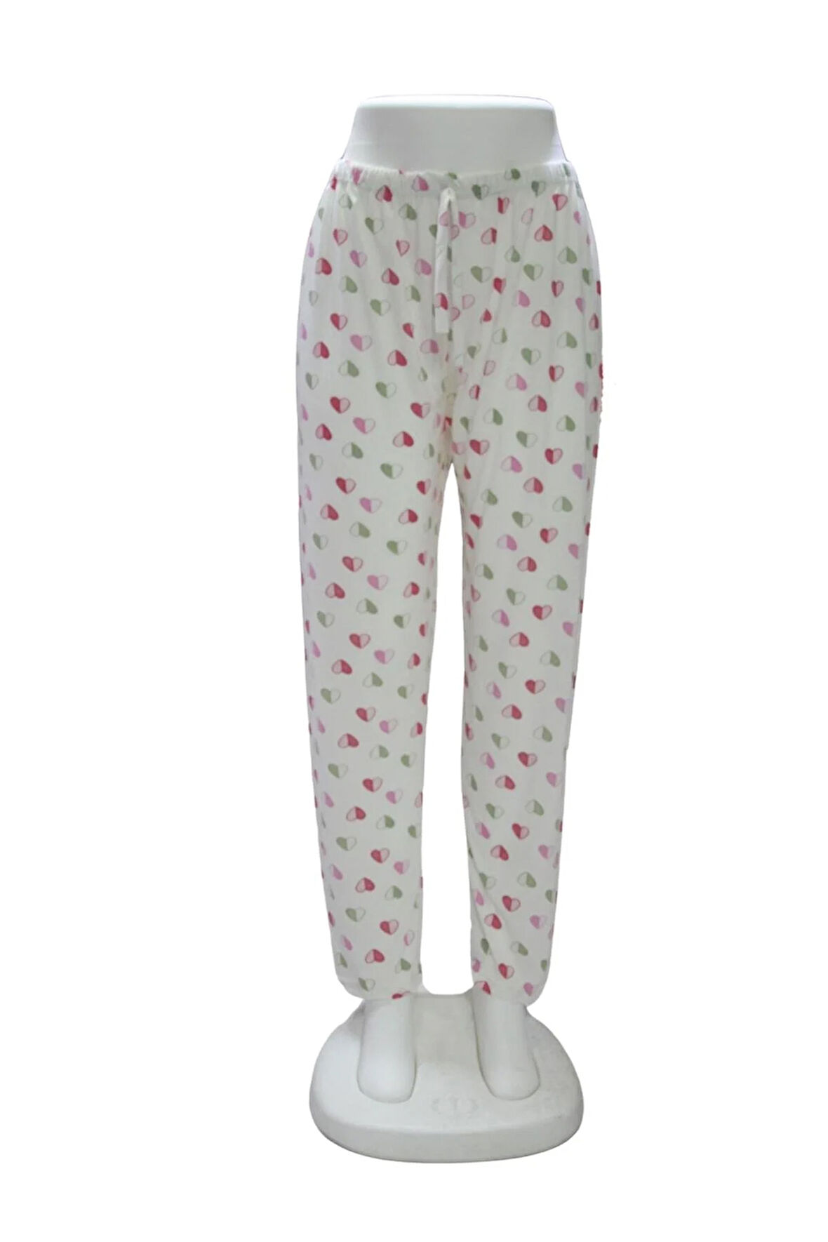 Süprem Kurdele Bel Detaylı Baskılı Cepsiz Kadın Pijama Altı1017