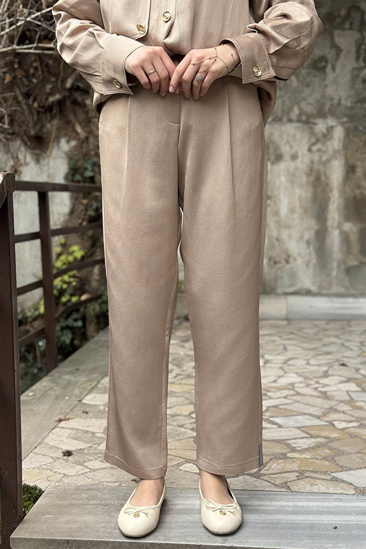 Naki & Mascara Boru Paça Pantolon 25MY3112 Sütlü Kahve