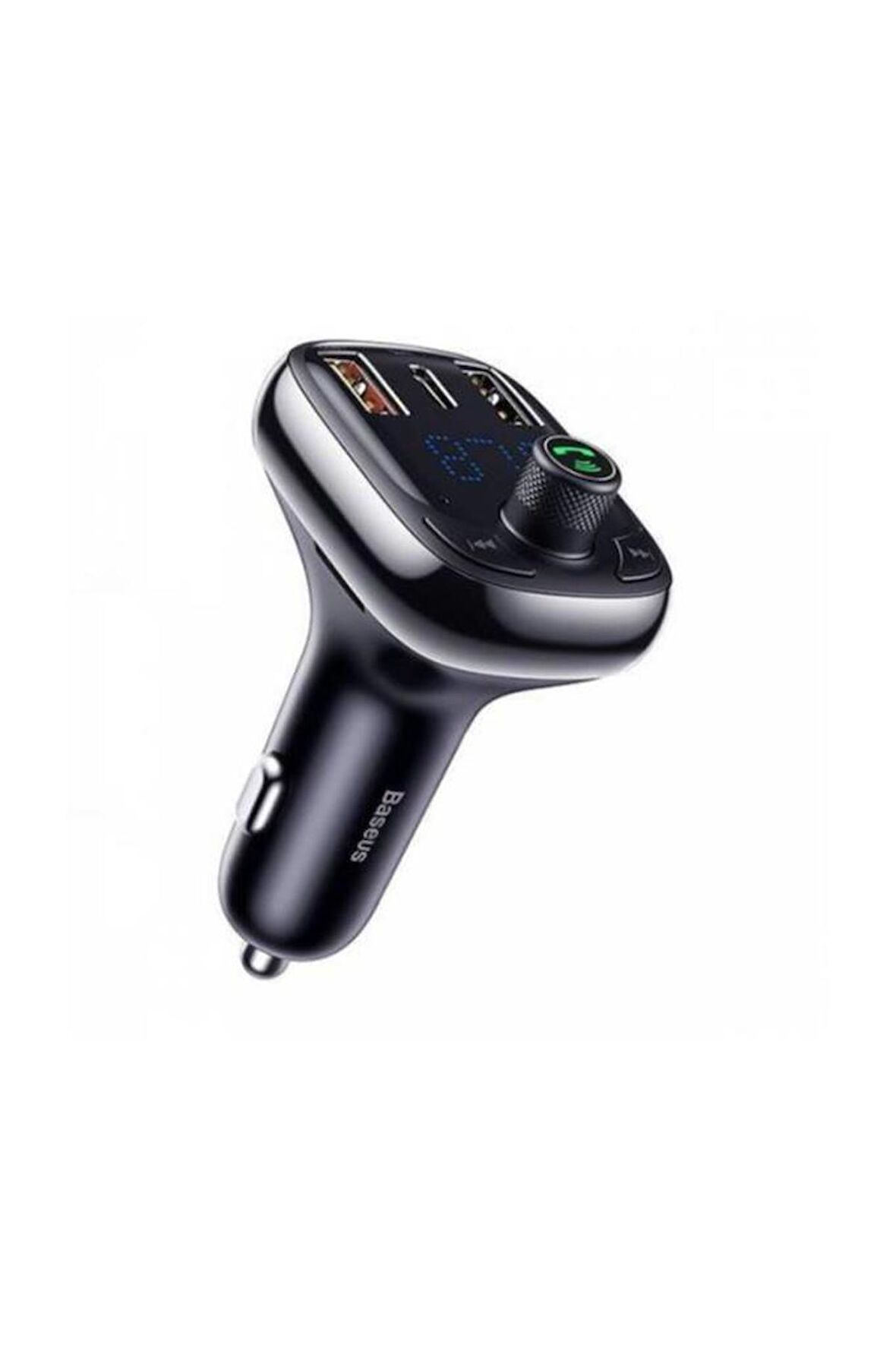 Baseus Bluetooth Araç Aktarım Kiti Mp3 Araç Kiti 36w Qc 4.0 Dual Usb Type-c Araç Şarjı