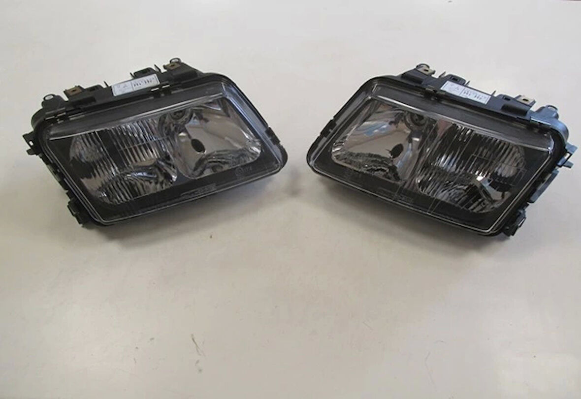 1997-2000 Audi A3 Modifiye Far Lambası Sağ-Sol Set 2 Parça Elektrikli-Manuel Siyah (H7-H1)(Tyc) (Adet)