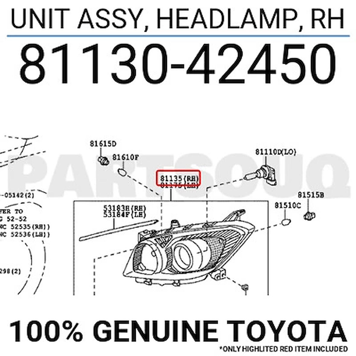 Far Rav408-09 Motorlu Sağ (Oem No: 81130-42450)