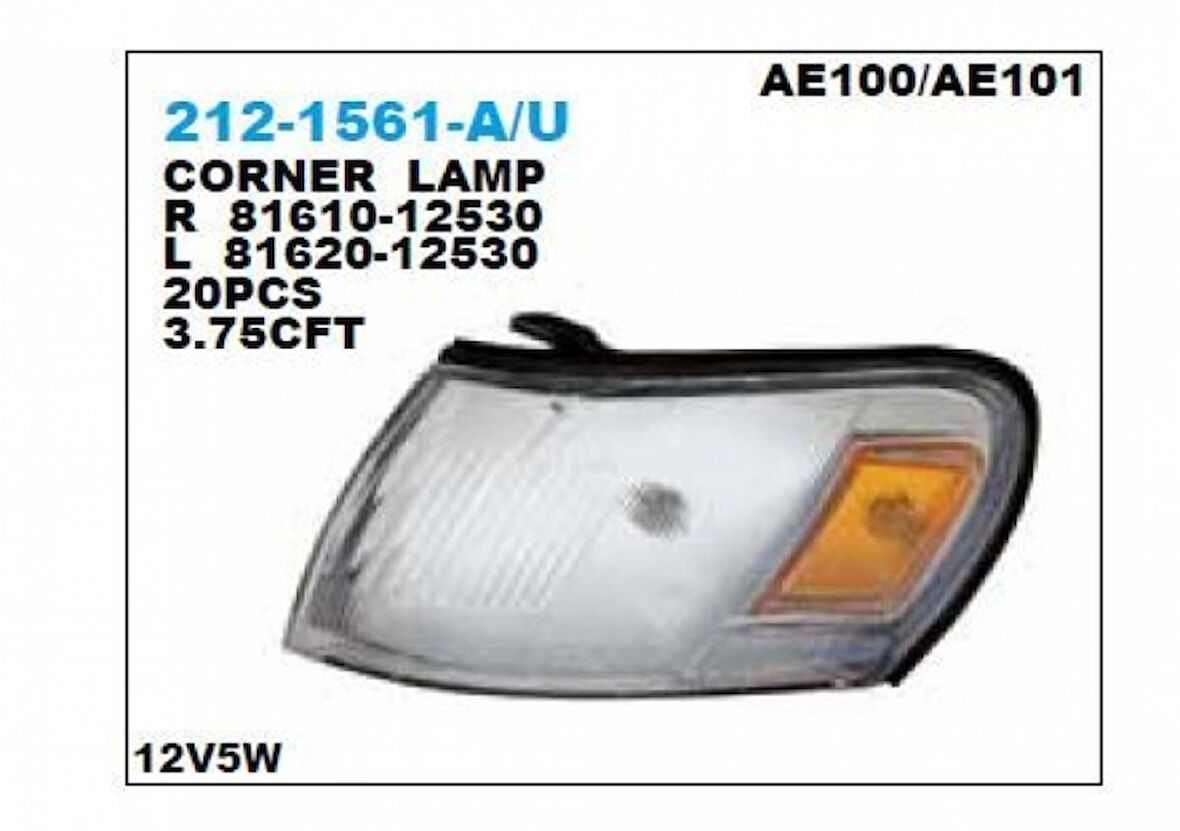 Sinyal Lambası Corolla 1993-1995 Çıkıntılı Sarı Duylu Sol (Oem No:81620-12530) (Adet)