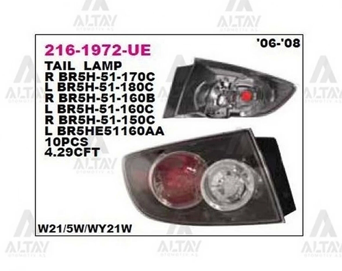 Stop Lambası Mazda-3 2006-2008 Sedan Dış Sağ (1 Adet)