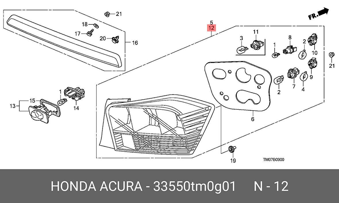 Stop Lambası Sol Japon Cıty (Gm) Benzin 09-11 (Oem No: 33550-Tm0-G01)