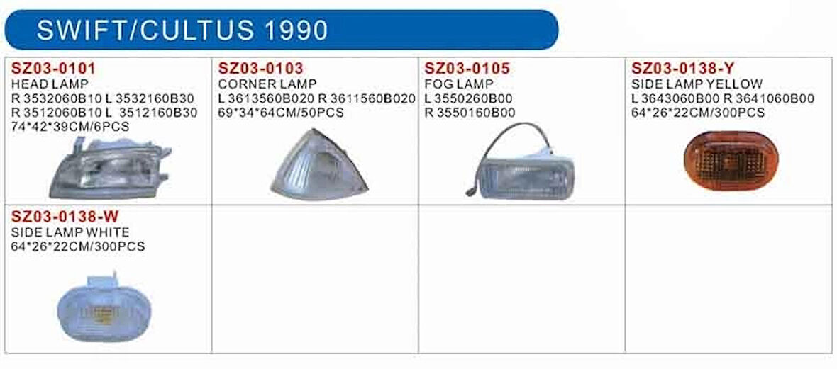 Sinyal Lambası Çamurluk Swıft  89-95 Sarı Duylu Sağ (Oem No: 36410-60B00)