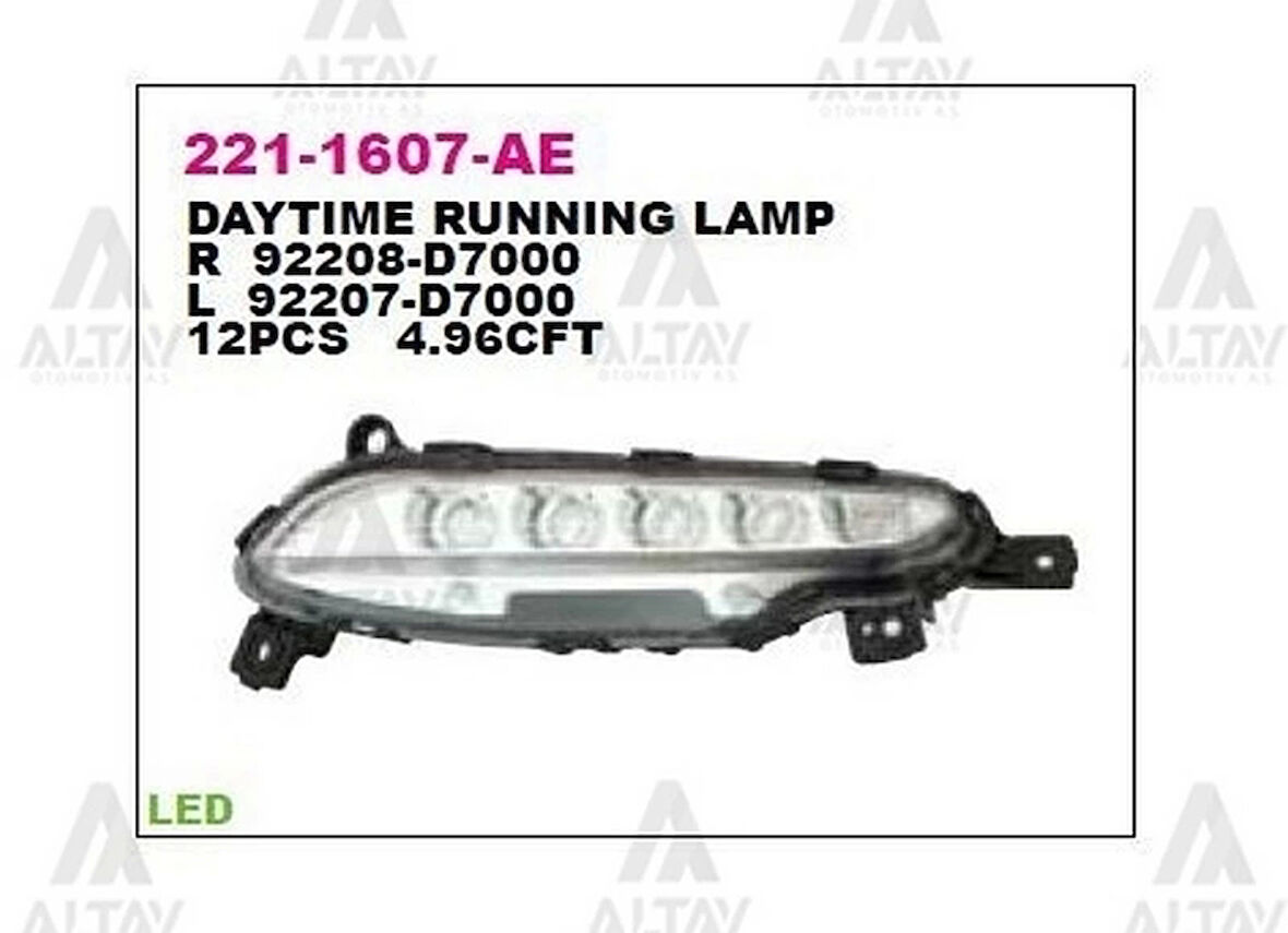 Gündüz Farı Tucson 2015-2018 Led Ön Sağ (1 Adet)