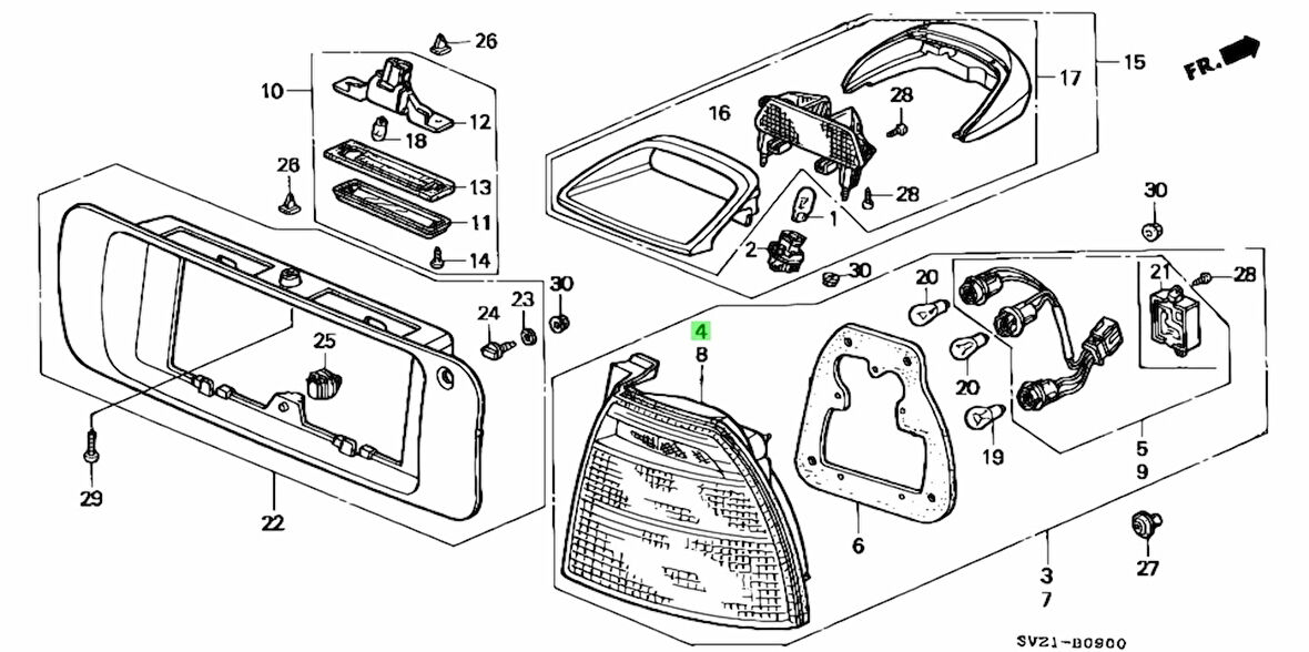 Stop Lambası Sag Japon Accord (Cc, Cd) 2.0 94-95 (Oem No: 33501-Sv4-A02)