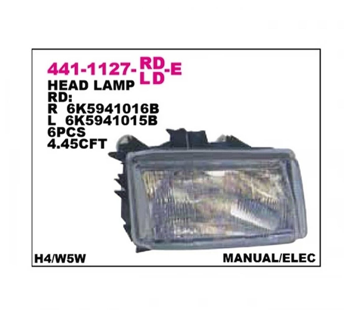Far Polo Classic  Caddy  1997-2000 Sağ (1 Adet) (Oem No: 6K5941016)