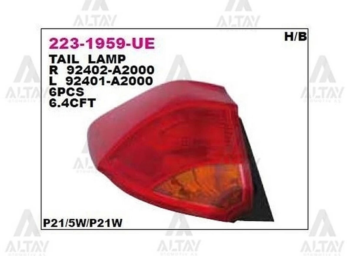 Stop Lambası Ceed 2012-2018 5K Hb. Sağ (1 Adet) (Oem No: 92402-A2000)