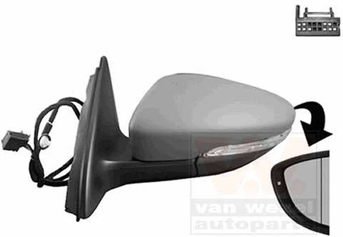 Volkswagen Jetta 2010  Dış Dikiz Aynası Sol Elektrikli  Vm 6381Ehpal (Oem No:5C7857507B)