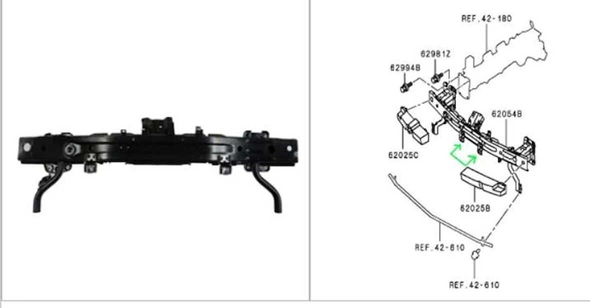 2008-2013 Mitsubishi Lancer Ön Tampon Demiri Üst (Tw) (Adet) (Oem No:6400A832)