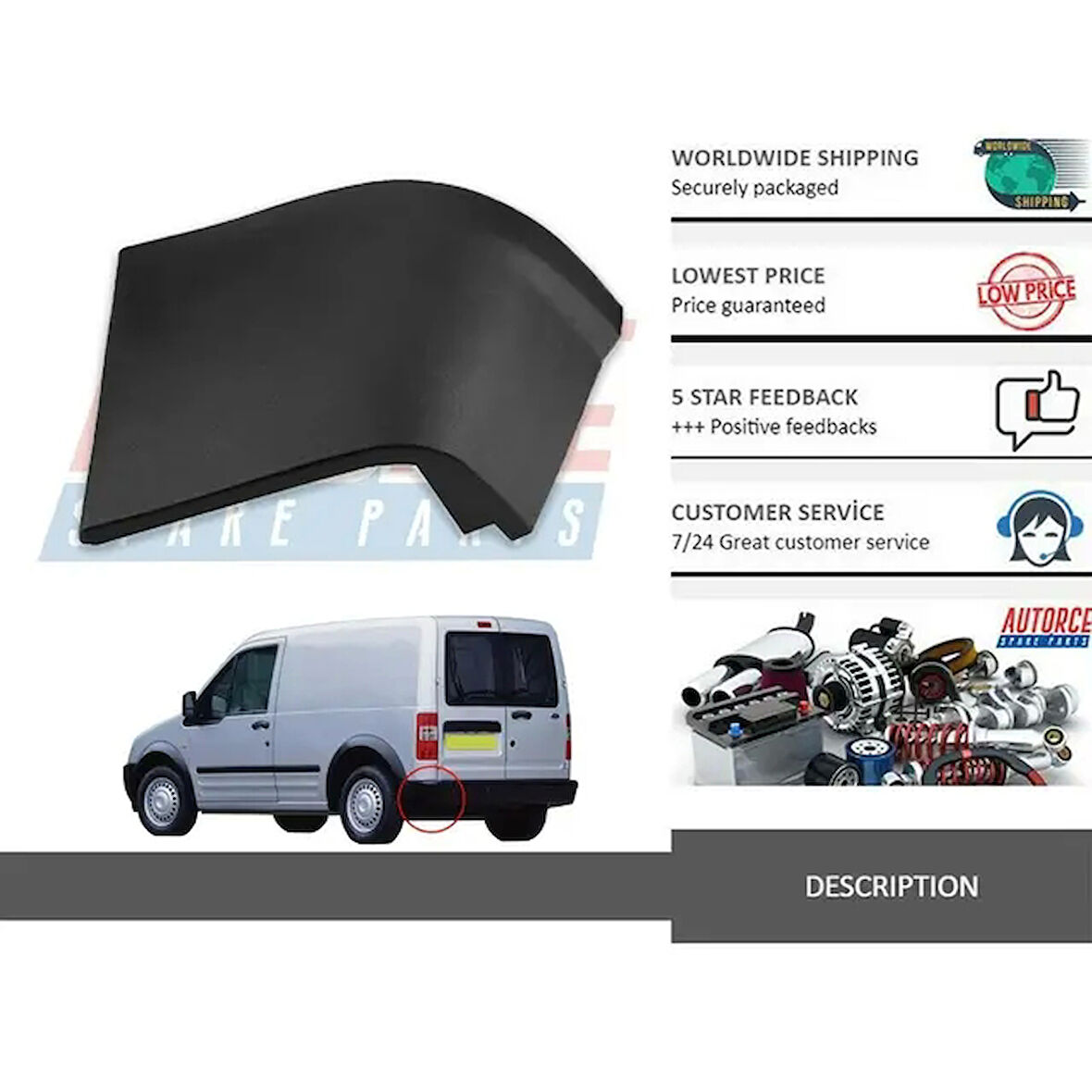 Tampon Kösesı Arka Sag Ford Connect Bm 02- (Oem No: 2T14 17926 Adybb4)