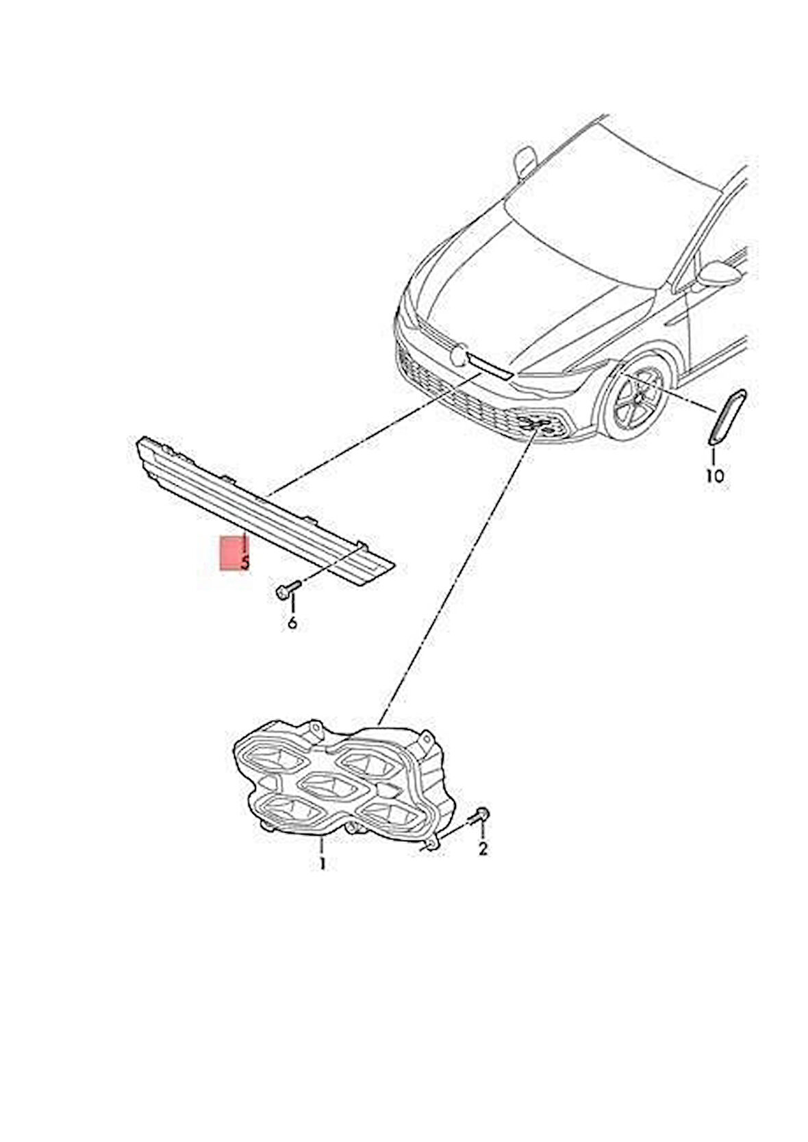 Panjur Farı Sağ Vw Golf8 Bm 20- (Oem No: 5H0941654F)