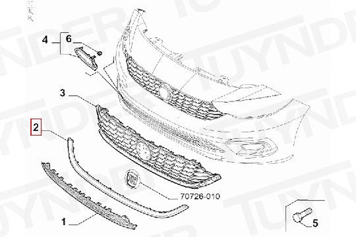 Ön Panjur Alt Çıtası ( Krom ) Fıat Egea Bm 15- (Oem No: 735637924)