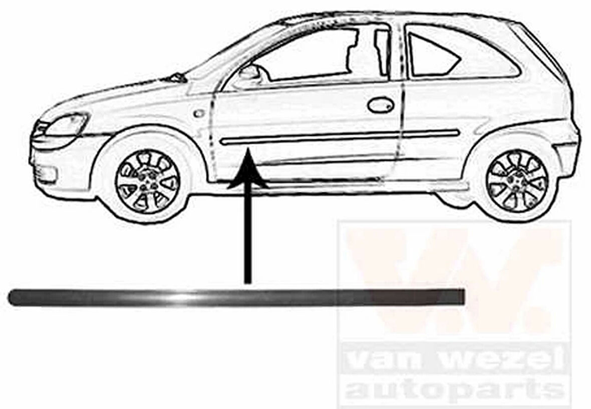 2000-2003 Opel Corsa C Ön Kapı Bandı Sol Siyah 3 Kapı (Adet) (Oem No:5171545)