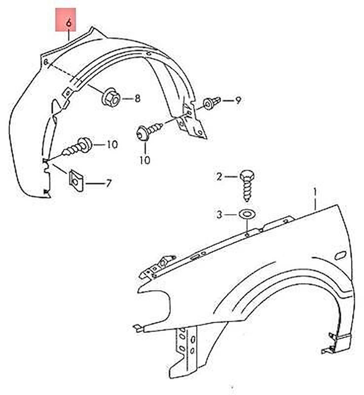 Çamurluk Davlumbazı Ön Sol Vw Polo Bm 94-99 (Oem No: 6N0809961)