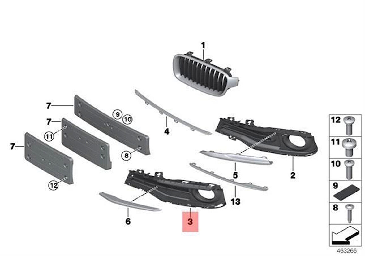 Tampon Panjuru Ön Sağ Bmw F30 Lcı-F31 Lcı Bm 14-18 (Oem No: 51117396888)