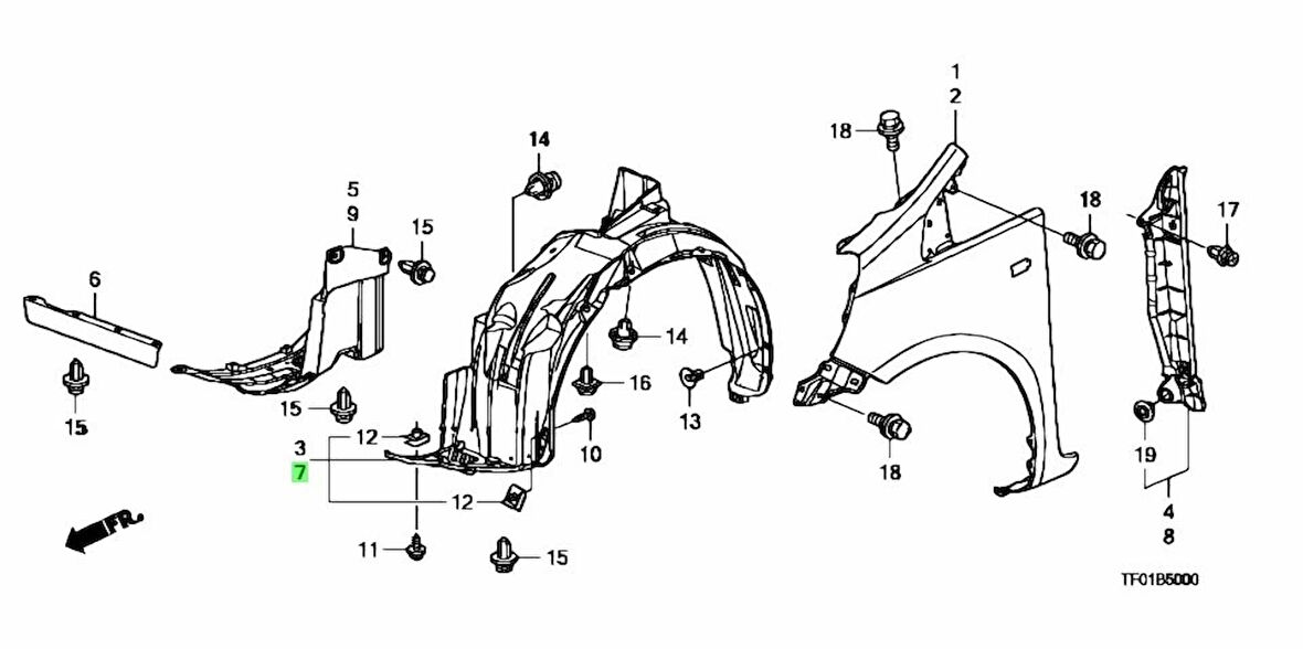 Çamurluk Davlumbazı Jazz Ön 09Sonrası Sol (Oem No: 74150-Tf0-J00)