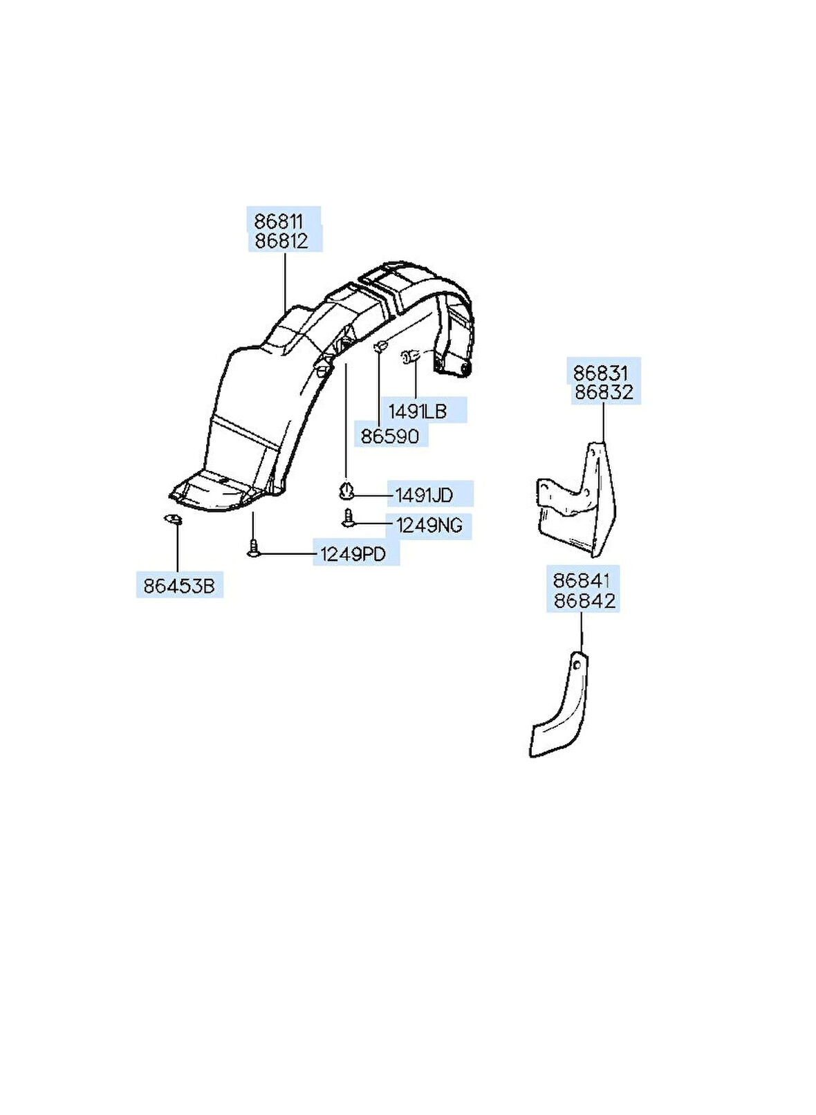 Çamurluk Davlumbazı Pıcanto Ön 08-12 Sağ (Oem No: 86812-07500)