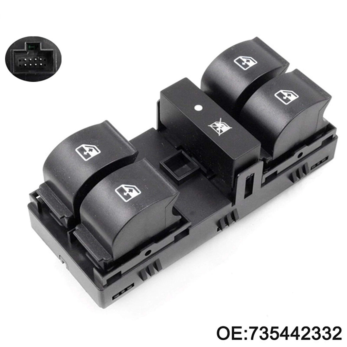 Düğme Cam Açma Linea (Dörtlü) Çerçevesiz Sol (Oem No: 735442332)