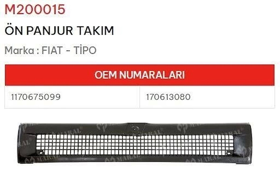 Panjur Tipo Ön Takım (Oem No: 1170675099 - 170613080)