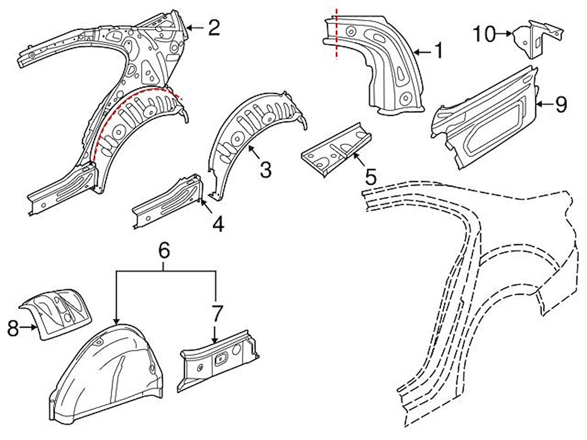 Arka Panel Sacı Sol Vw Jetta Bm 10- (Oem No: 5C6813223)