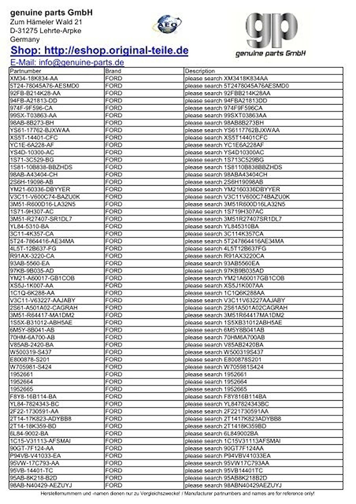Arka Kapı Dösemesı Sağ Ford Transıt V184 Bm 01- (Oem No: Yc15 B45220 Aezu39)