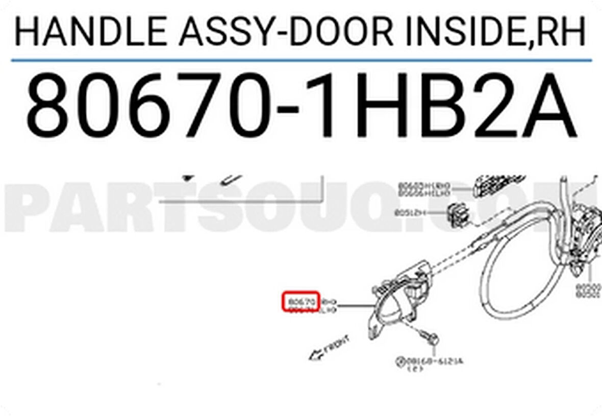 Kapı Kolu Micra Juke 2010 Sonrası  İç Sağ (Oem No:80670-1Hb2A) (Adet)