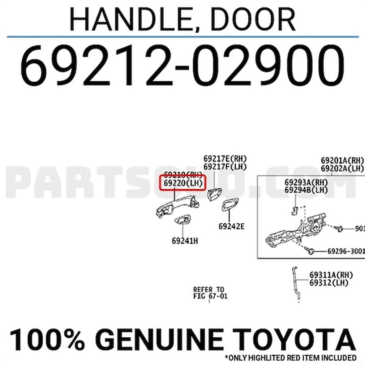 Kapı Kolu Corolla 2013-2018 Ön Dış Sol (Oem No:69212-02900) (Adet)