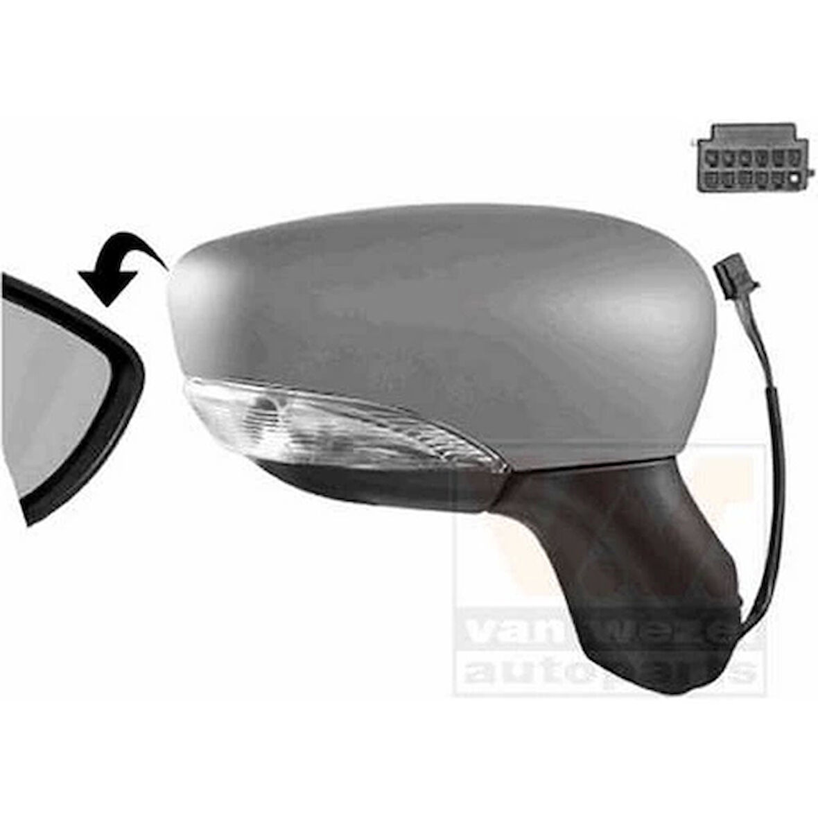 Renault Clio Elektrikli Katlanır Ayna 2013-2016 Astarlı Sinyalli Sensörlü Hb 11 Pın Sağ