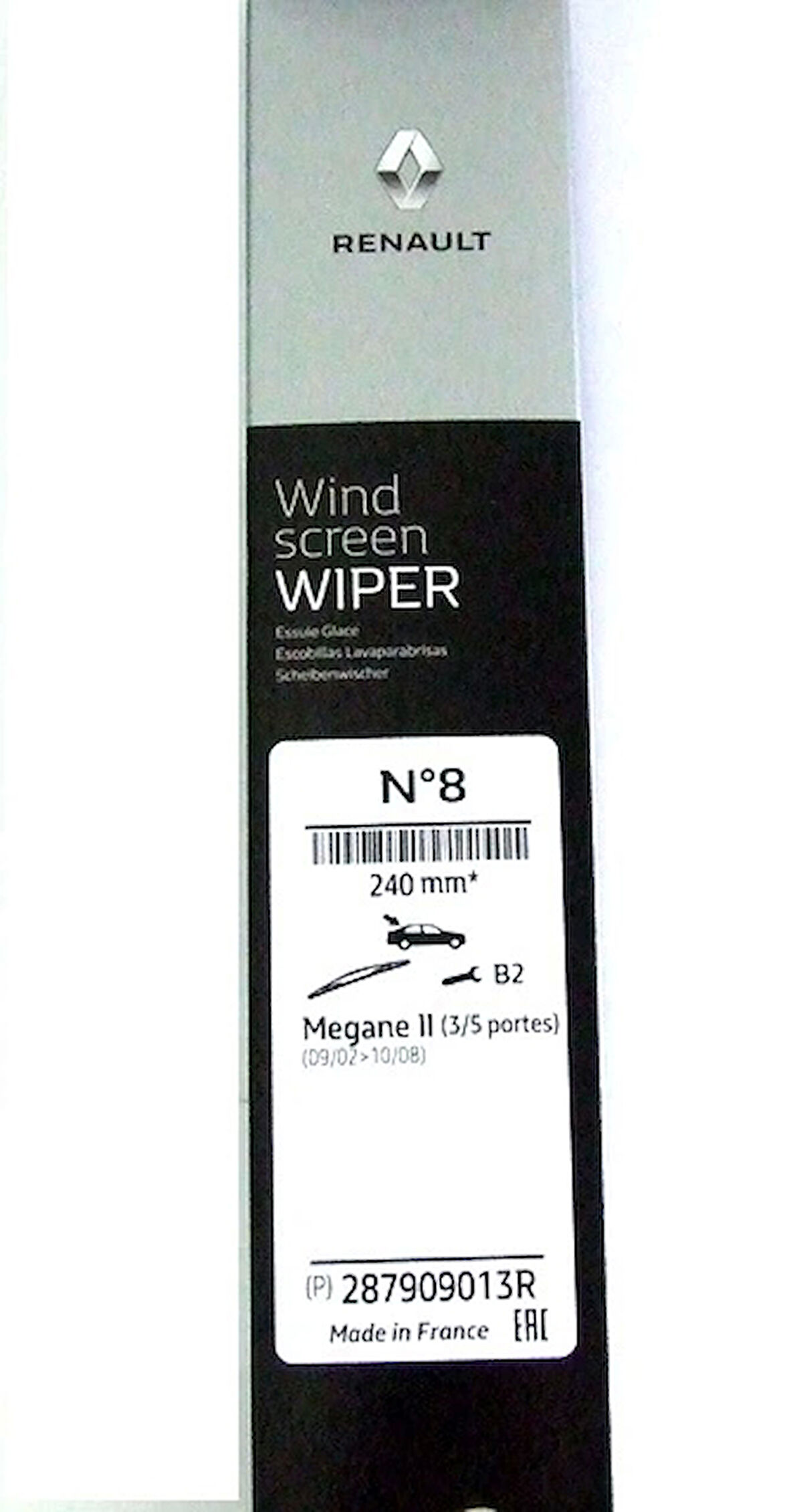 Silecek Süpürgesı Arka 230 Mm (Adet) Opel Astra H Bm 05- (Oem No: 287909013R)