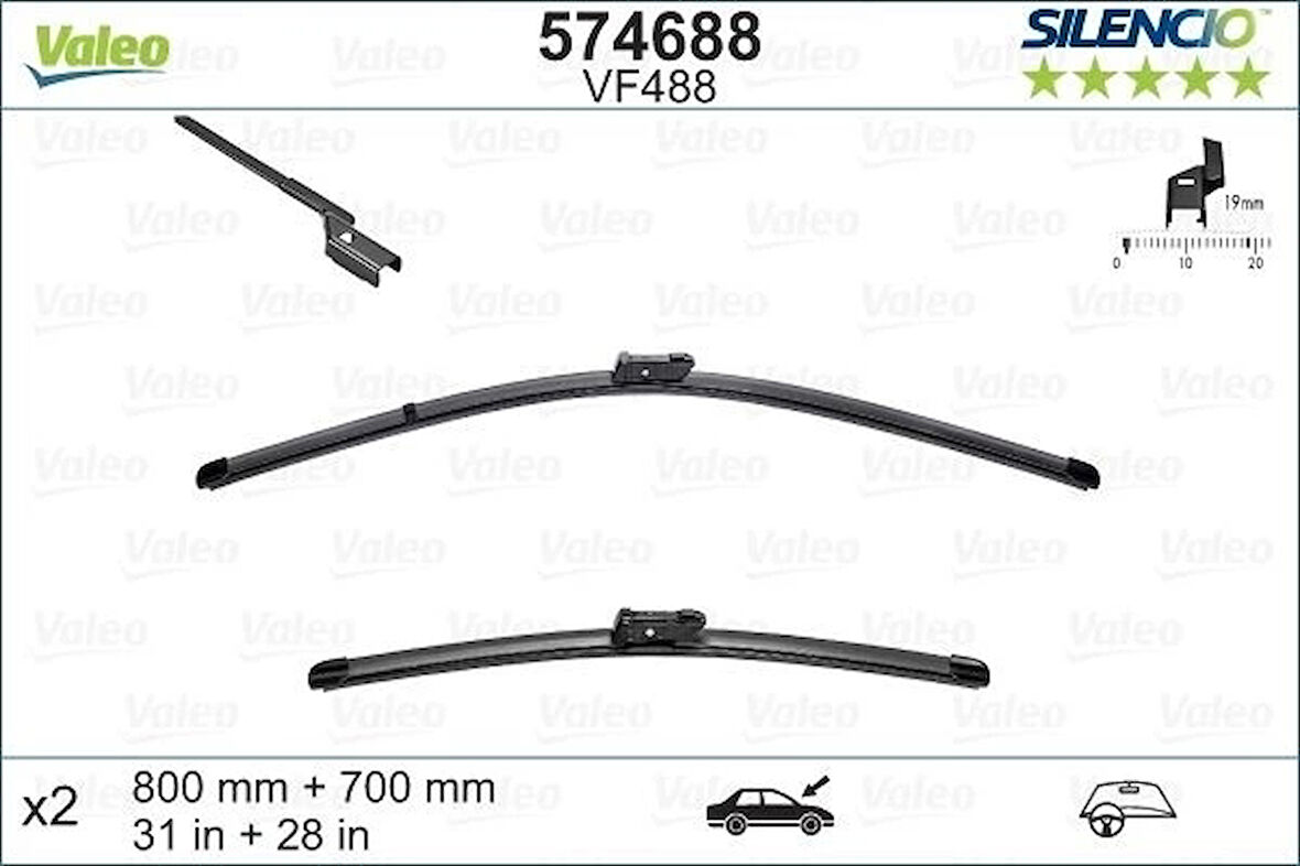 Silecek Süpürgesi Takım Scenıc Iv 16Sonrası / G.Scenıc Iv 16Sonrası / 3008 09-16 Aerotwın A501S (800+680Mm) (Oem No: 642385)