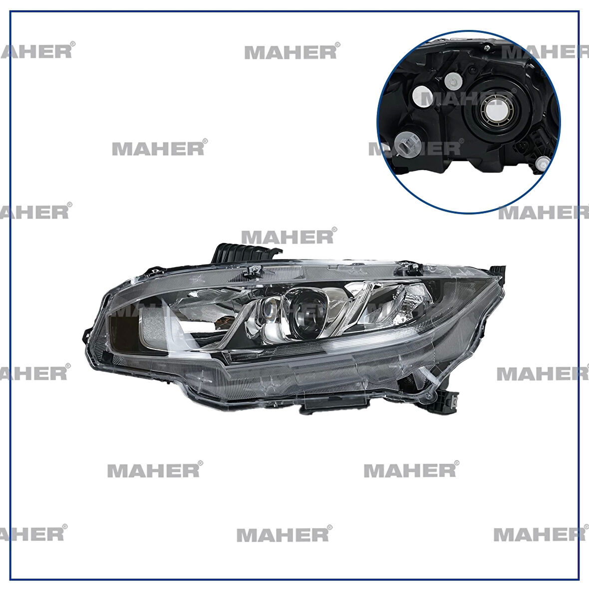 Far Civic 16-2022 Fc5 Sedan Elegance-Premıum Motoru Üzerinde Ledsiz Sol (Oem No:33150Teth01)