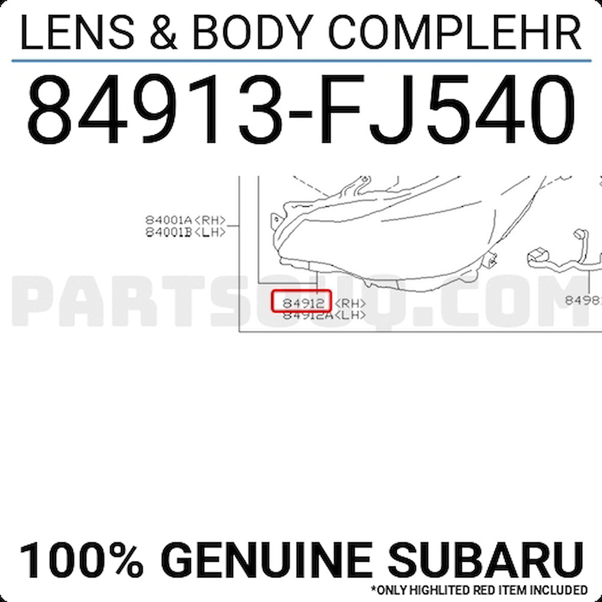 Japon Xv (Gp) 1.6 2015-2017 Far Sağ Halogen (Oem No:84913Fj540)
