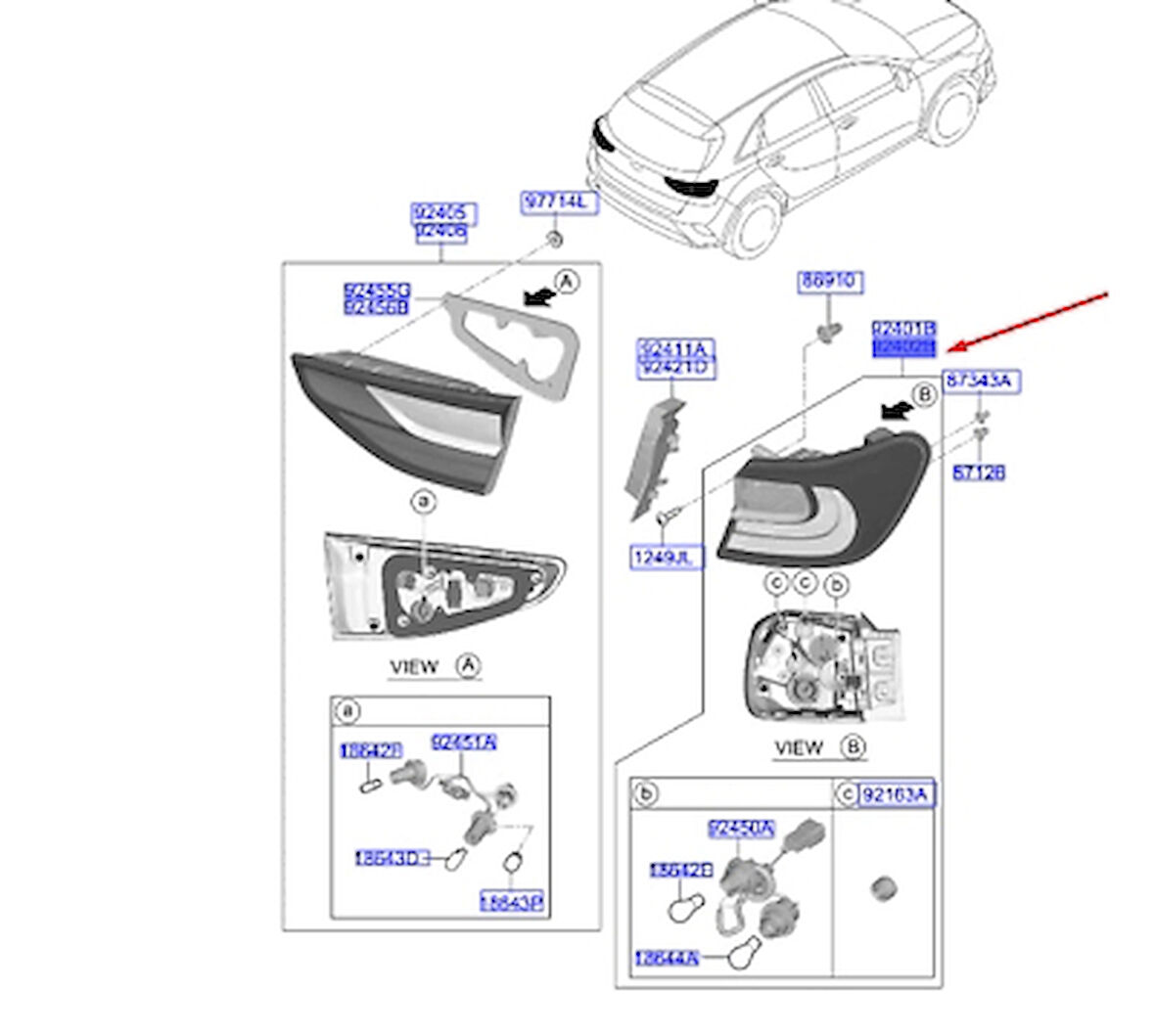Kore Ceed B.M 2018- Stop Lambası Sağ  (Oem No:92402J7000)