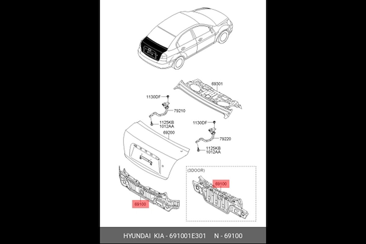Panel Accent Arka 2006-2011 Era (Oem No:691001E301)