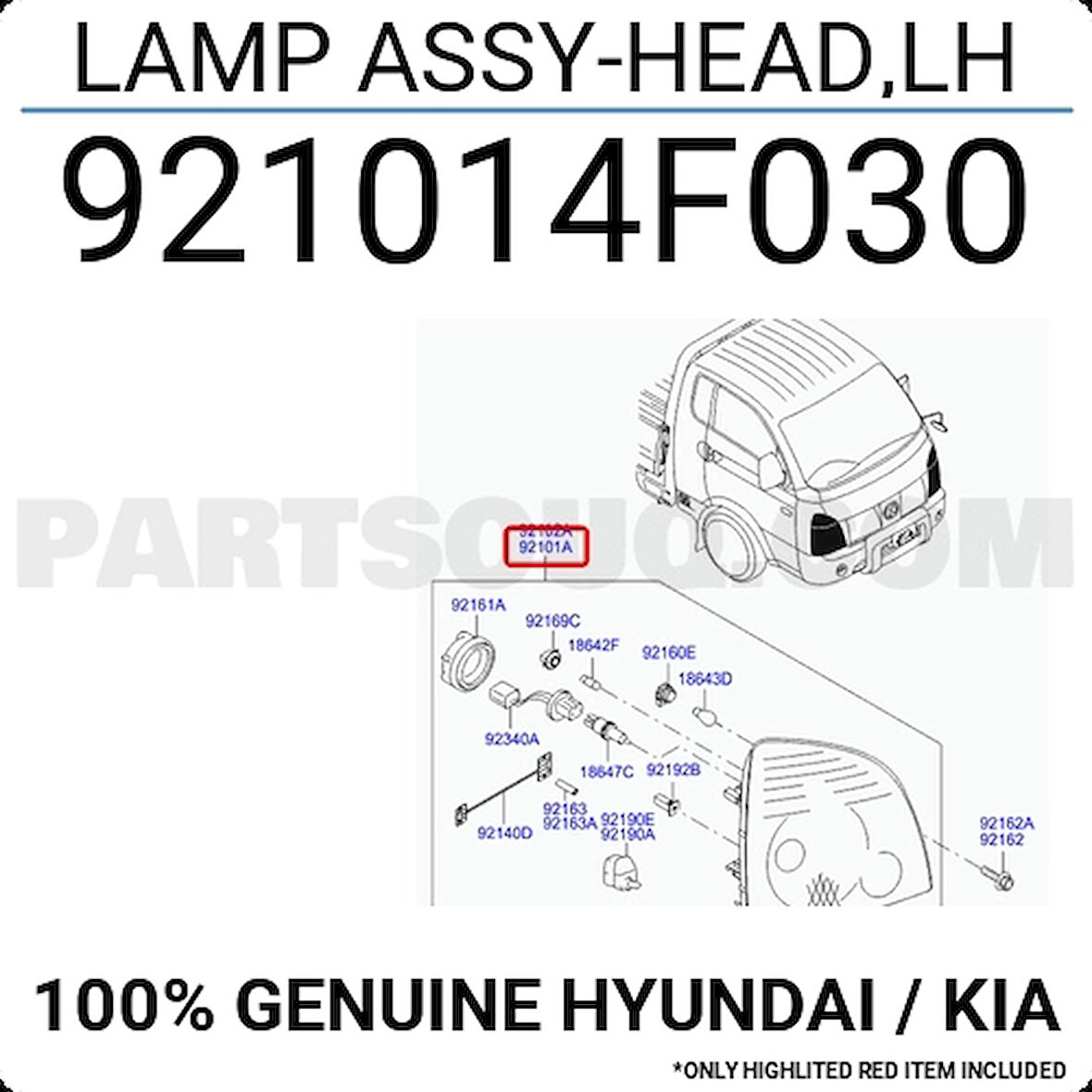 Far H-100 Kamyonet 2005-2011 Manuel Sol (Oem No:921014F030)