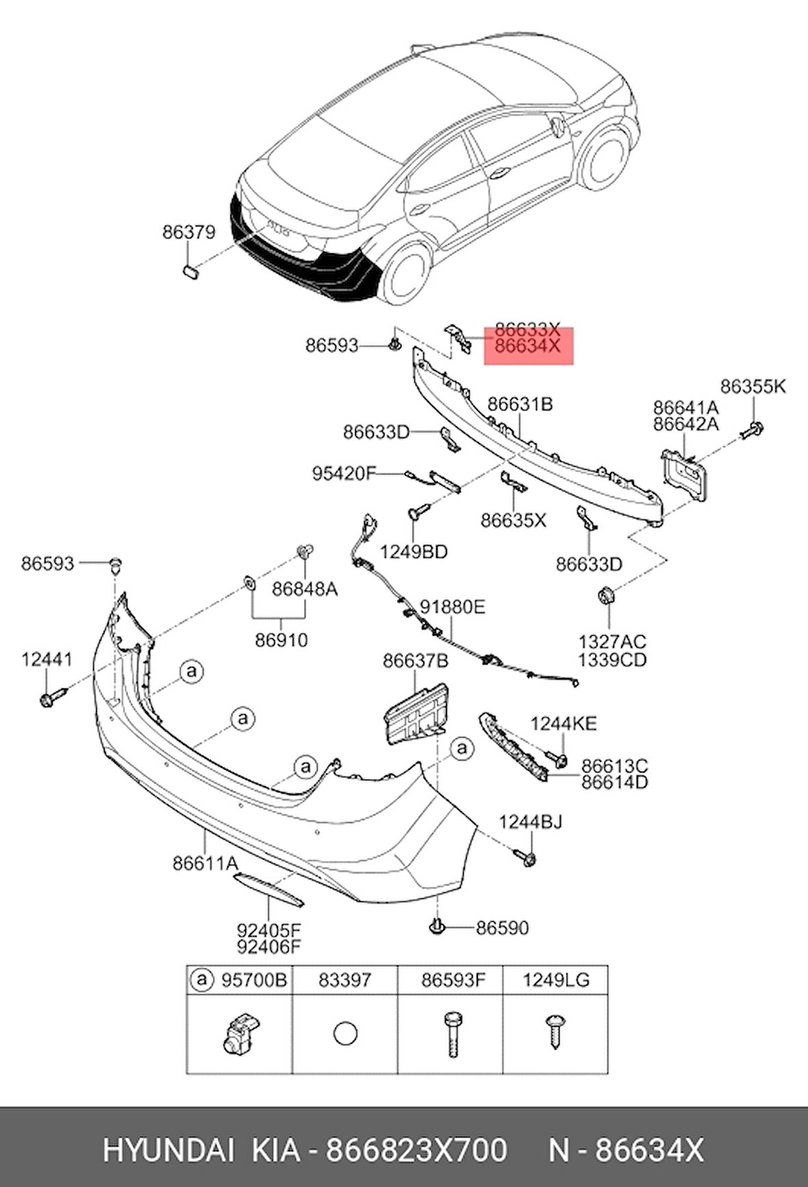 Tampon Bağlantı Braketi Elantra Arka 2014-2016 Üst Sağ (Oem No:866823X700)