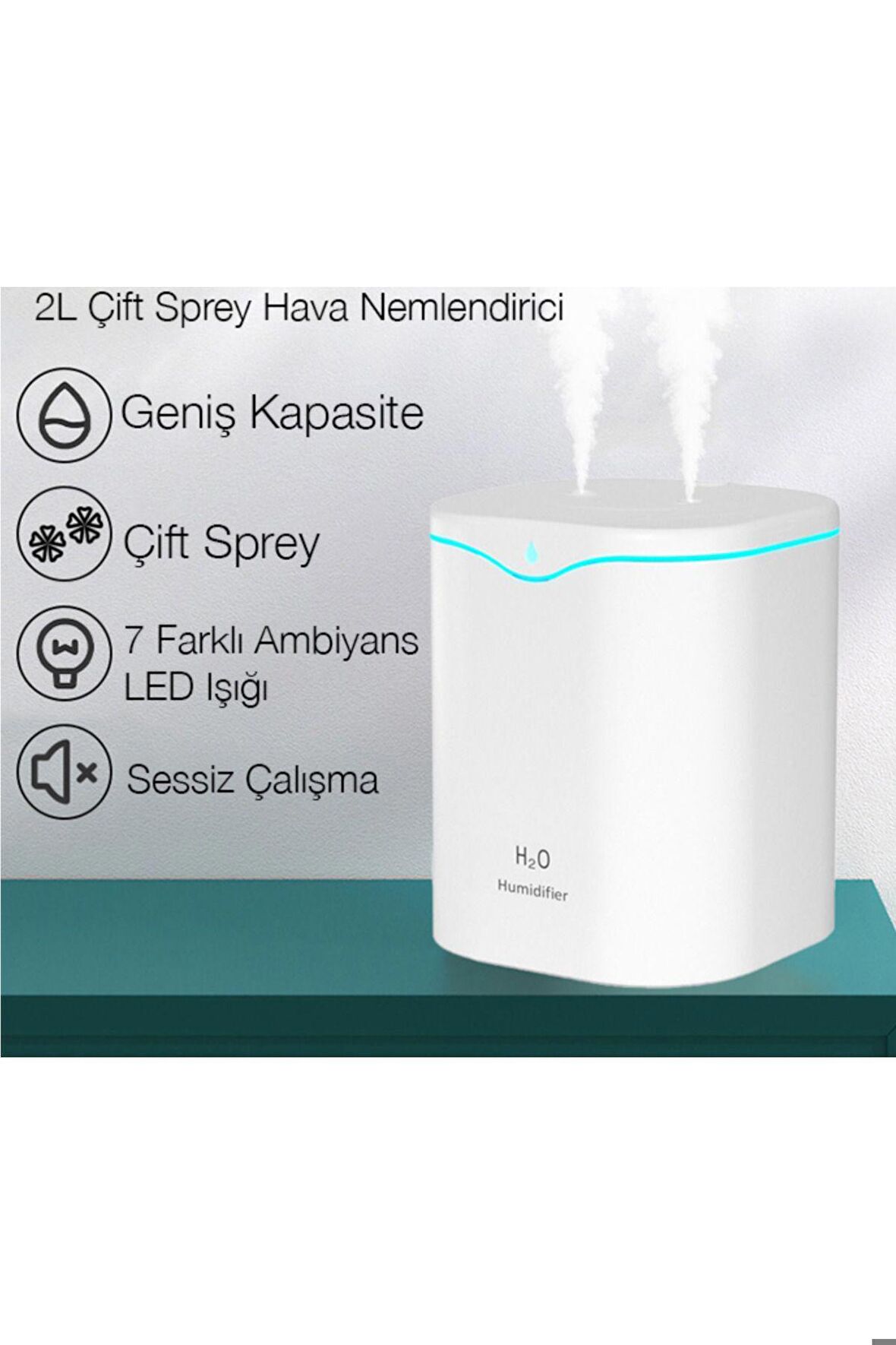 Büyük boy Ultrasonik Hava Nemlendirici Buhar Makinası Bebek Çocuk Odaları için humidifer 7 renk rgb