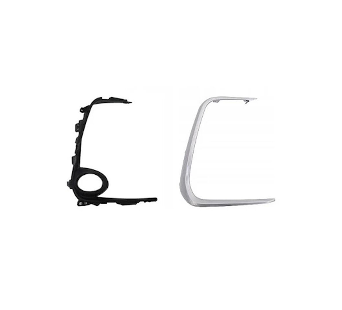 Toyota Corolla- E210- 2019-2024  Sis Lamba Kapağı Sağ Sis Delikli Gri İç Dış Set (2 Parça) (Oem No:5212502390)