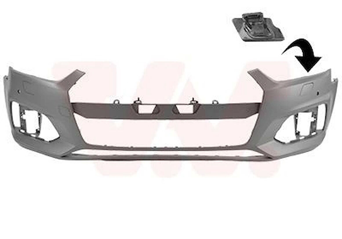 Audi  A5  2017-2019  Ön Tampon Astarlı Gri (Sensör/Far Yıkama Delikli)(Tyg) (Oem No:8W6807065Dgru)