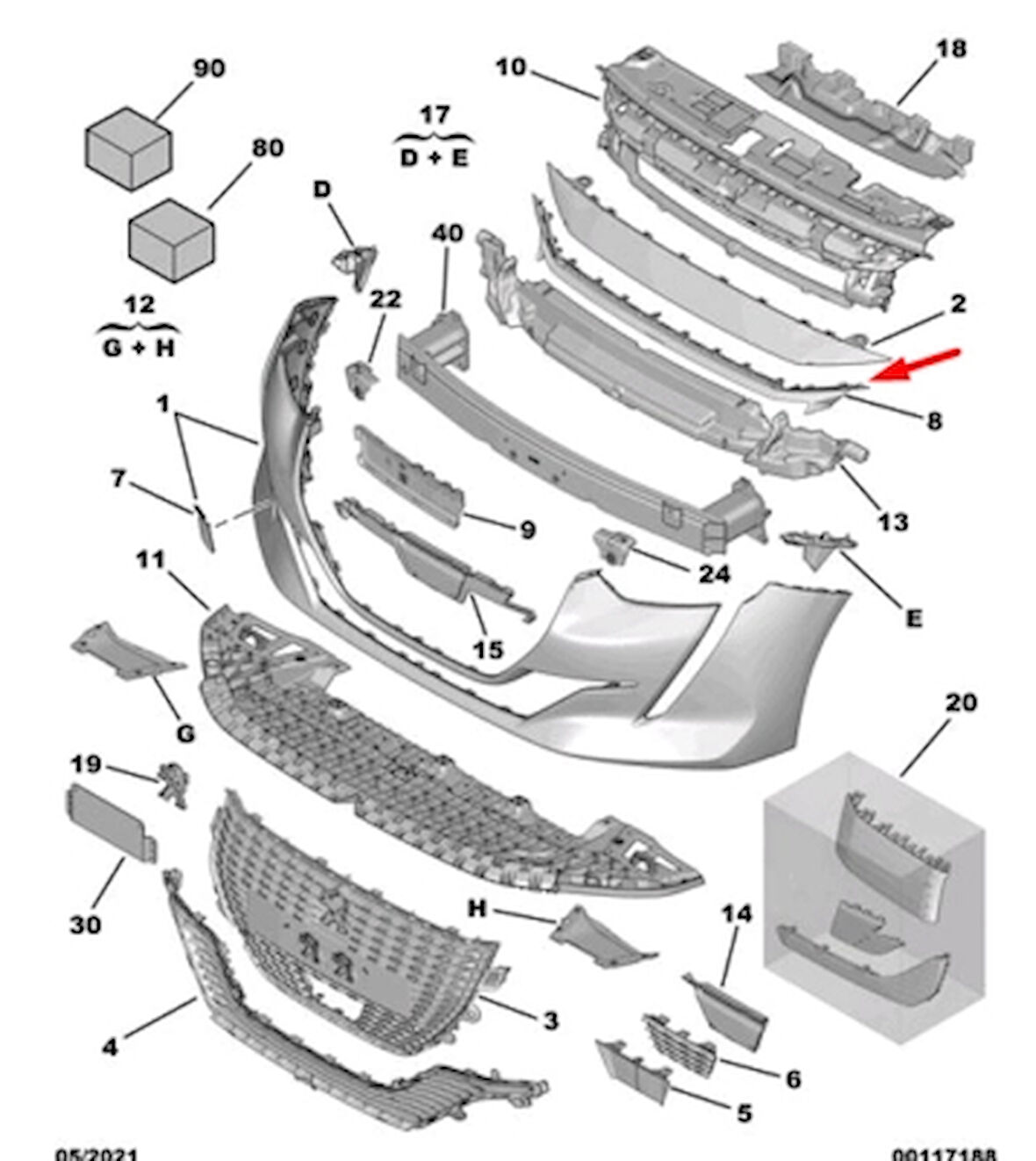 opel combo- 2024-2025  ön cam kenar plastiği sol (sılgı panelı) Oem No (98194142XT)