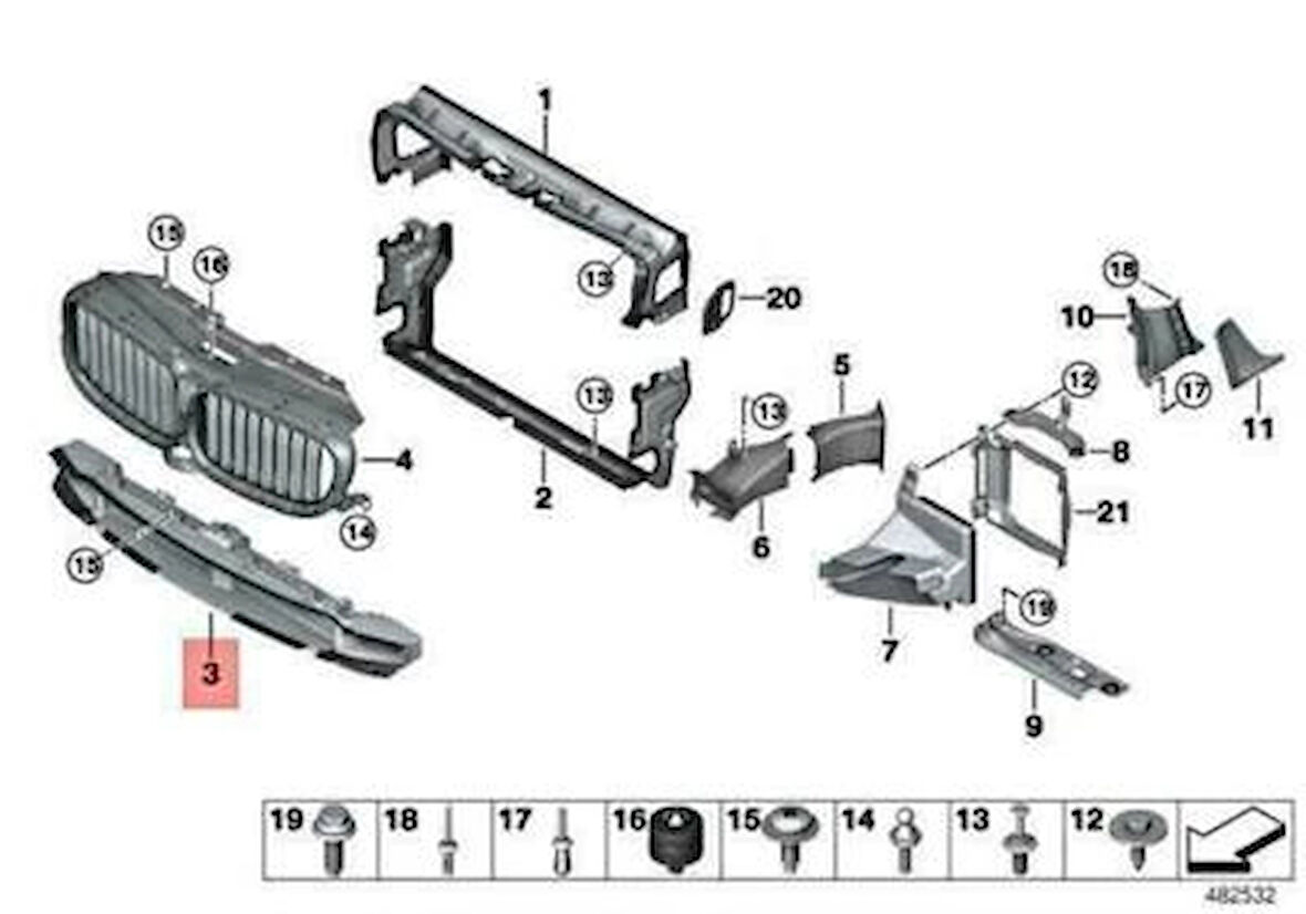 bmw 5 serı- 5 serisi- 2004-2010  karlık (arka tampon altı) sıyah (spoıler) (m5/style/lcı) Oem No (A51127897213)
