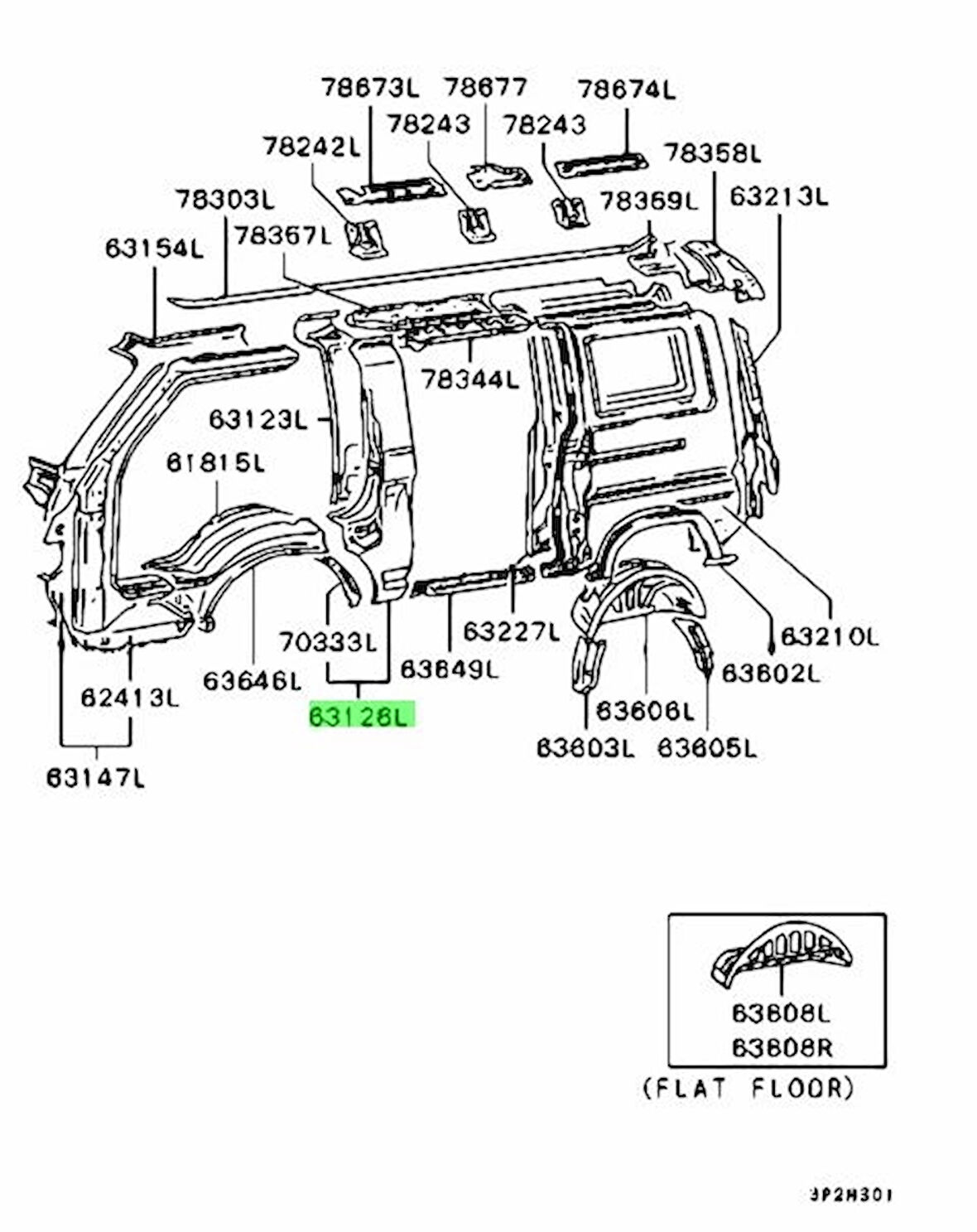 Mitsubishi L300 Mandal Sürgülü Cam Oem No (MB416320)