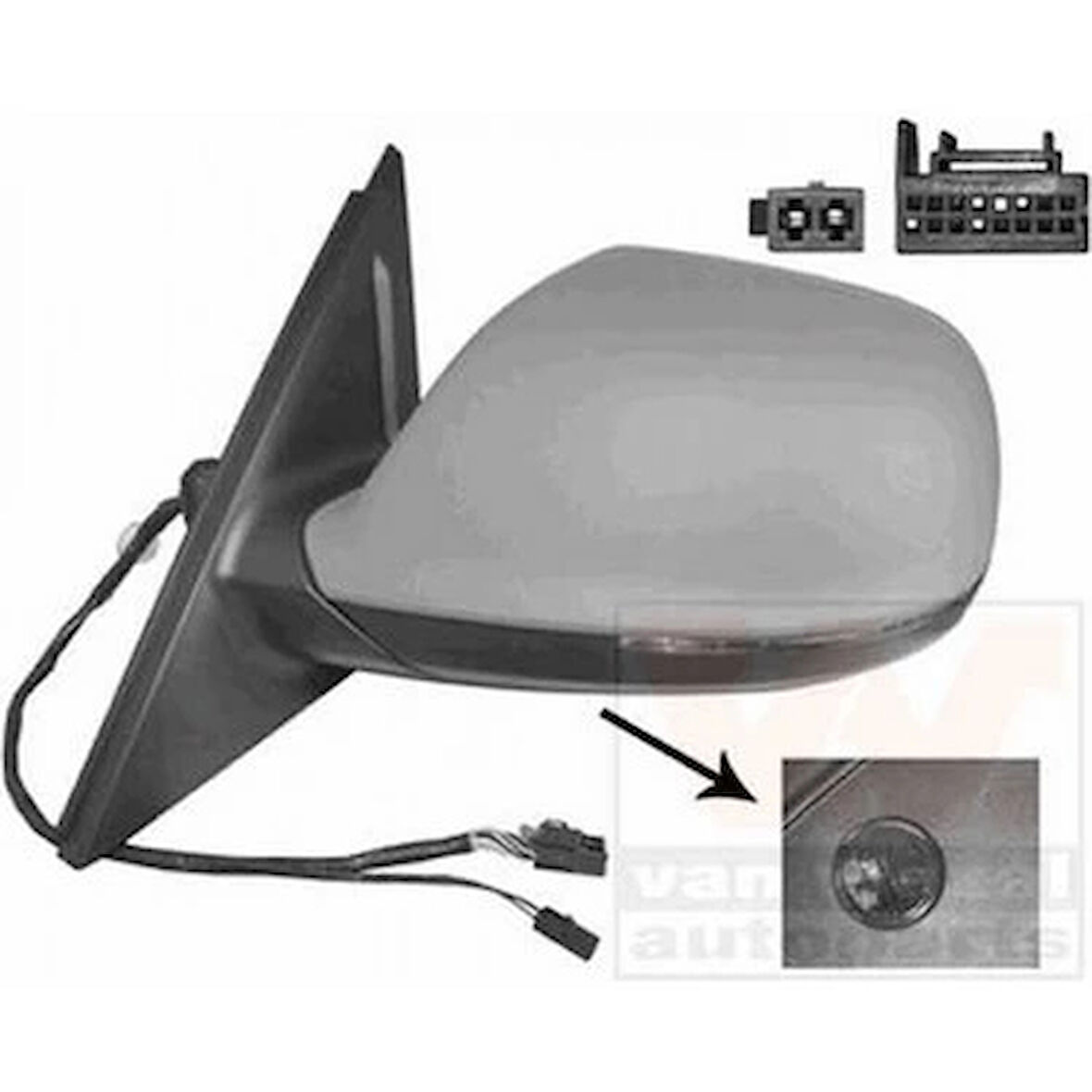 Audi Q5 Elektrikli Katlanır Ayna 2009-2016 Pianoblack Yan+Alt Sinyal Şerit Takip Hafıza Sağ)