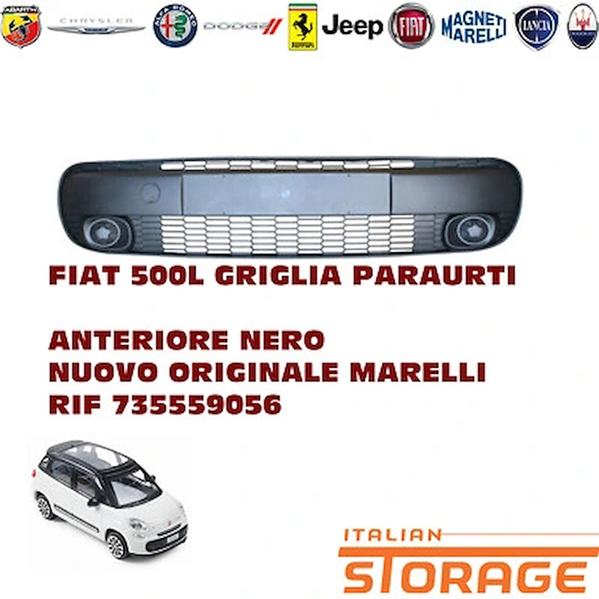 Fiat 500 2012- Ön Tampon Panjuru Sissiz Oem No (735559056)