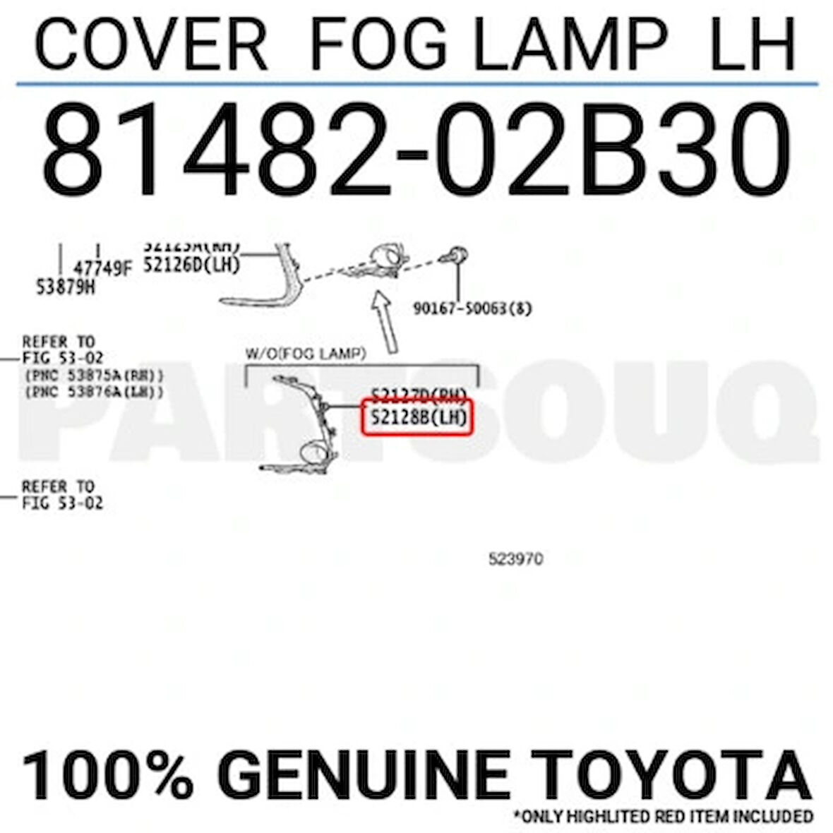 Corolla 2019- Ön Tampon Sis Kapağı Sissiz Sol Oem No (81482-02B30(Sa))