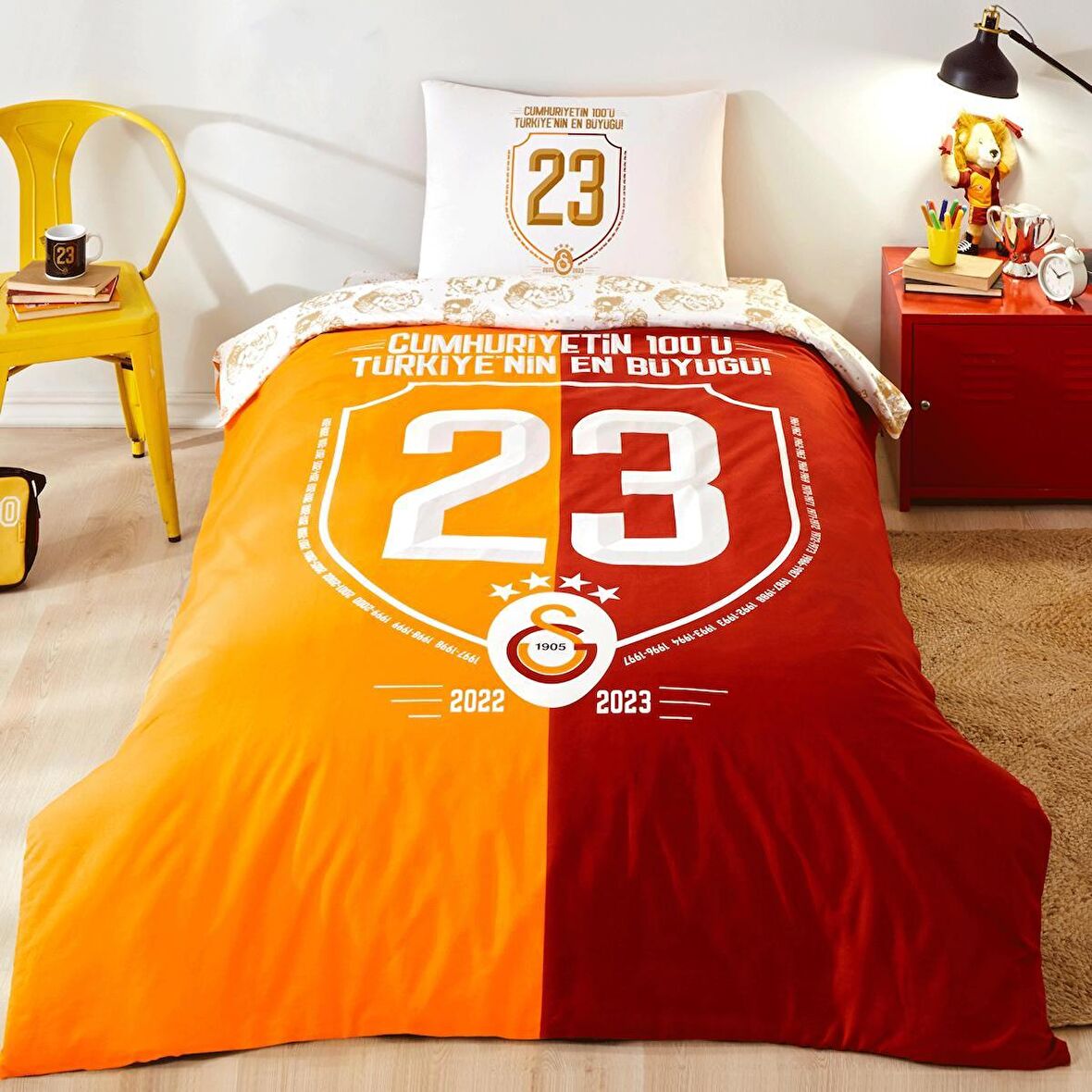 Taç Galatasaray Şampiyonluk Tek Kişilik Lisanslı 100. Yıl Nevresim Takımı