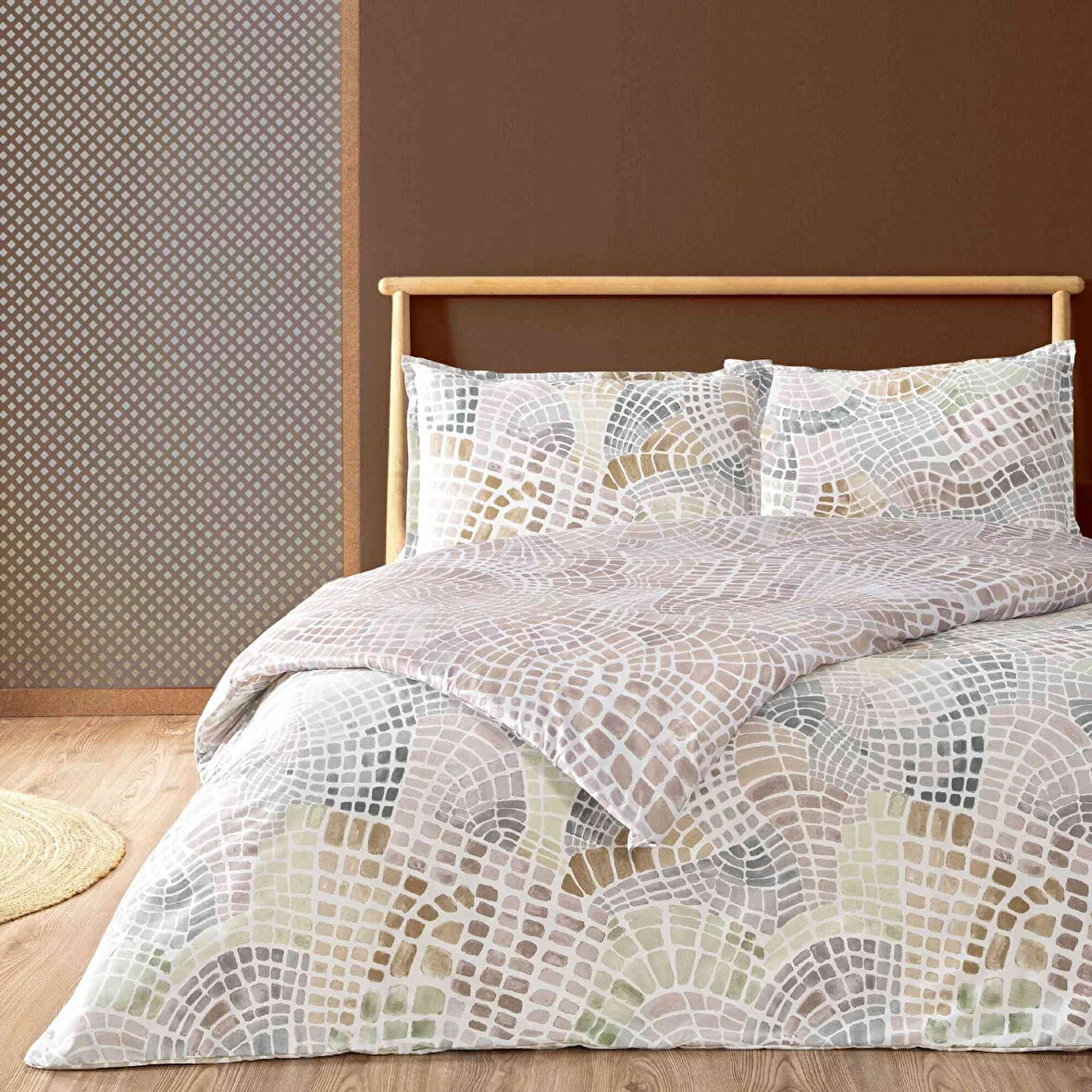 Linens Allday Artisan Pamuk Saten Çift Kişilik Nevresim Takımı Çok Renkli