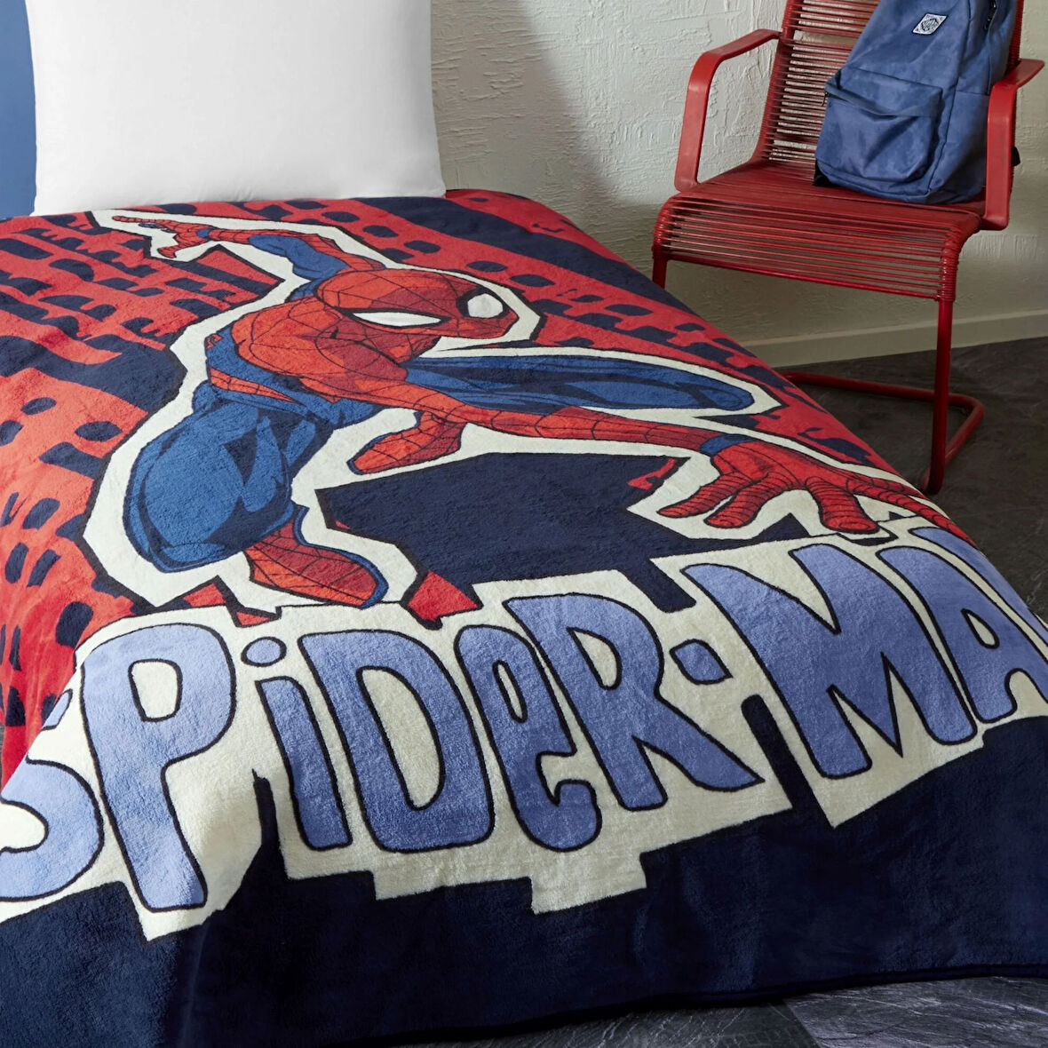 Lisanslı Spiderman Block Tek Kişilik Battaniye